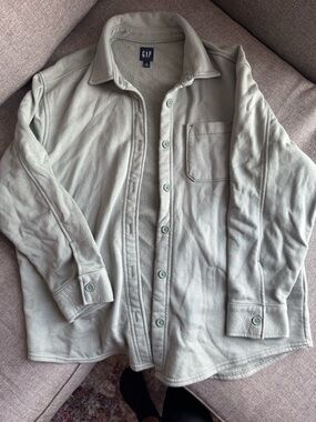 GAP Women’s Sage Green Fleece Shirt Jacket